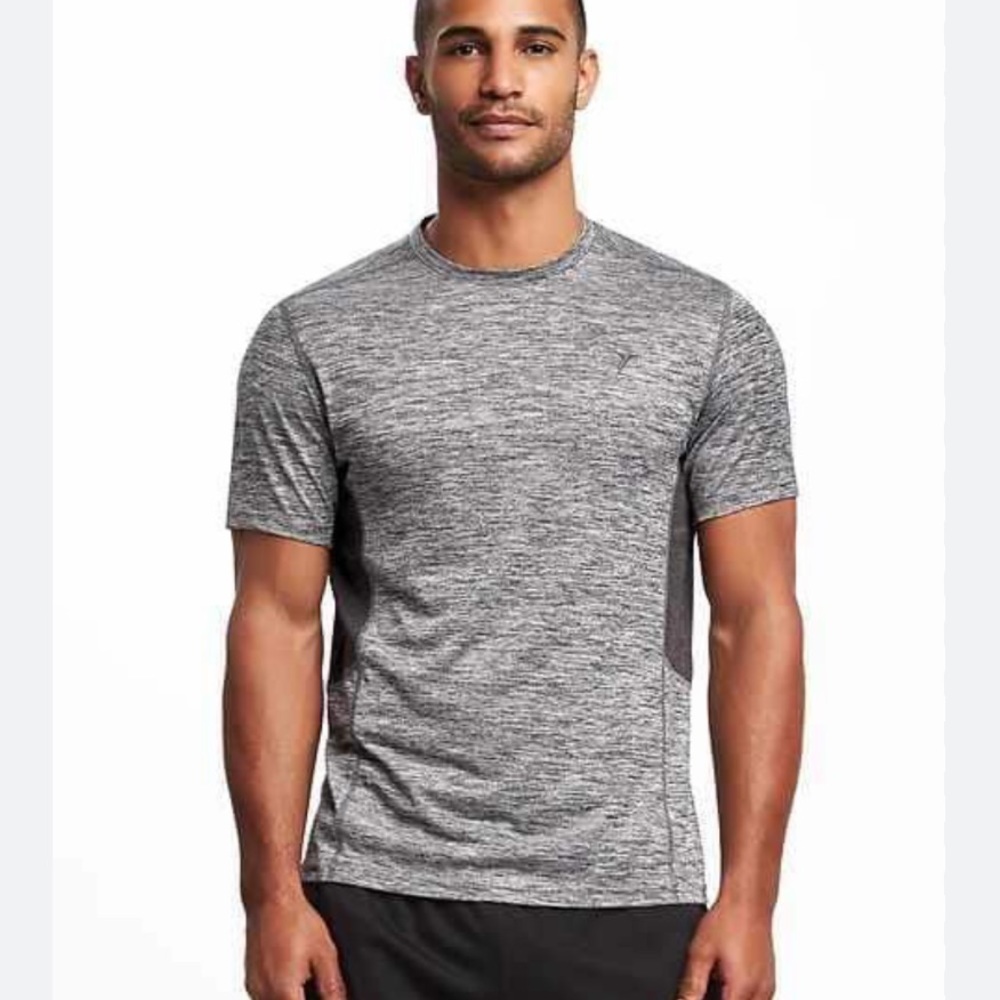 NWT Old Navy Heather Grey Active Crew Neck Sport Dri Fit T Shirt - Picture 2 of 4
